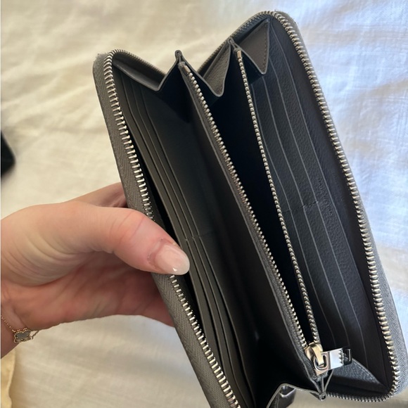 Saint Laurent Grey Leather Zip Around Continental Wallet - Picture 6 of 7